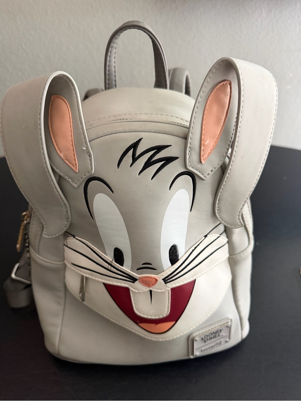 Loungefly Bugs Bunny Mini Backpack - Light Gray with Pink Accents
